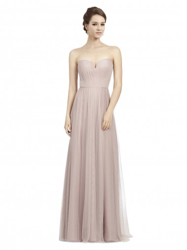 Fournisseurs de Vintage Rose Trapèze Tulle Longue Robes demoiselle d'honneur