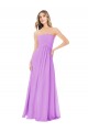 Fournisseurs de Violet Trapèze Sans bretelle Mousseline Longue Robes demoiselle d'honneur